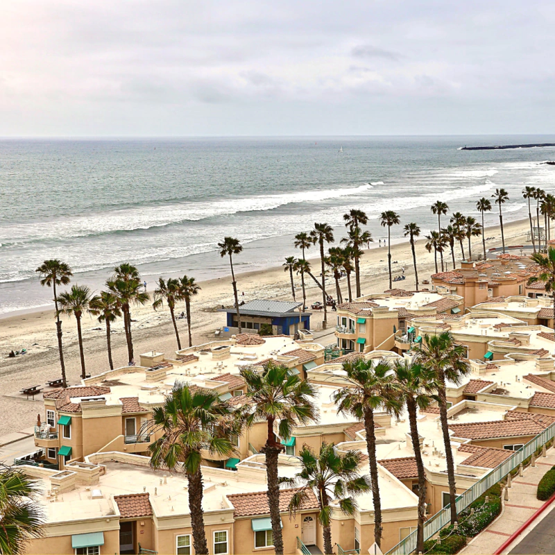 a view of the oceanside california coastline